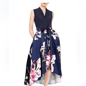 Navy V-Neck floral dress from Belk